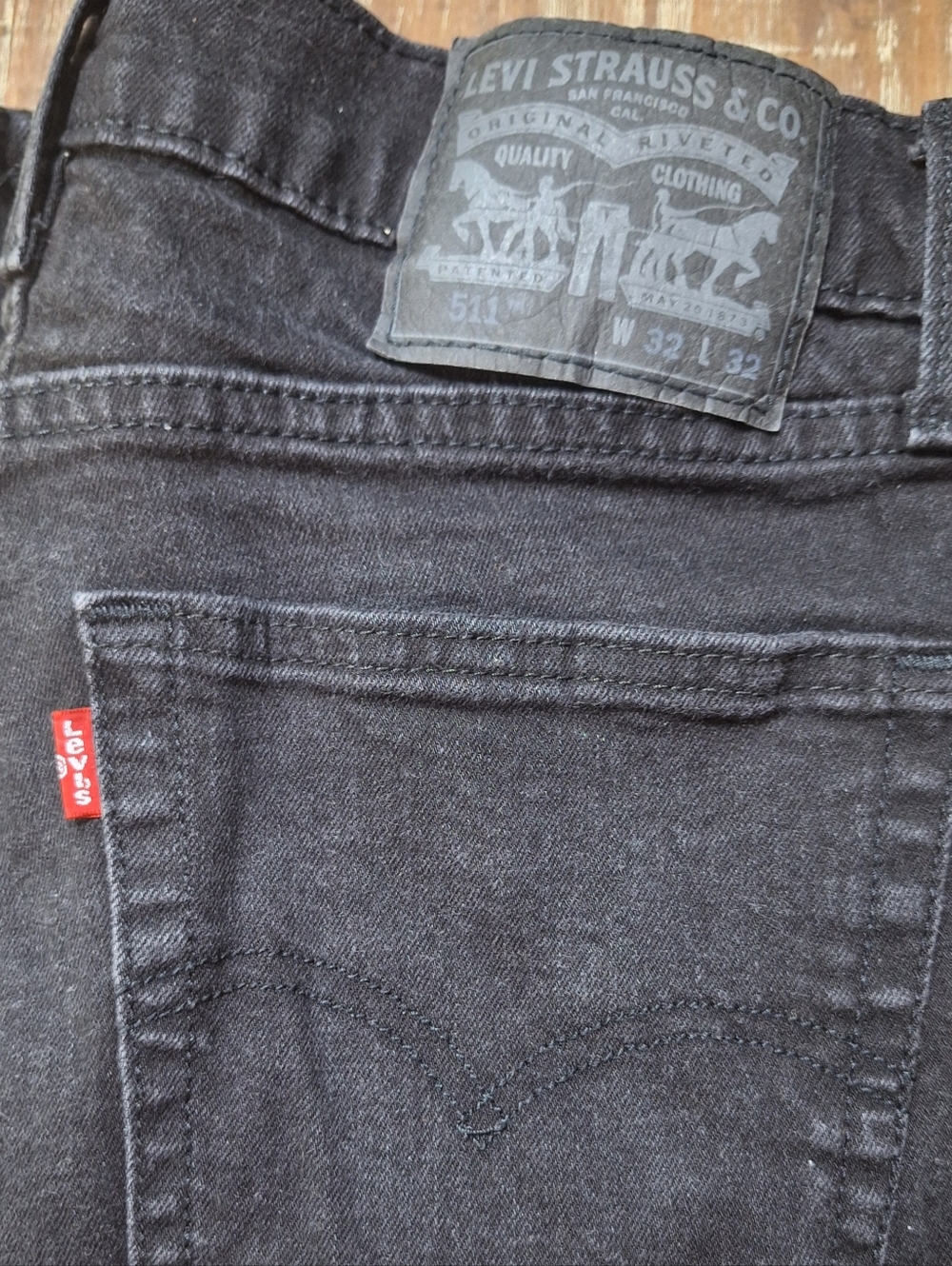 Levi's 511 Men's Slim Fit Black Stretchy Jeans 30X30(tag 32x32) Stretch Jean‎
